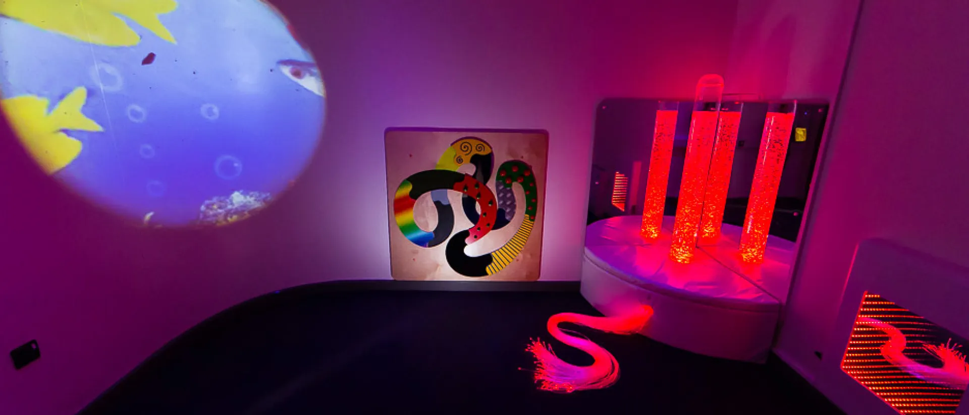 The sensory room at Reading Leisure Centre featuring sensory products by Experia.