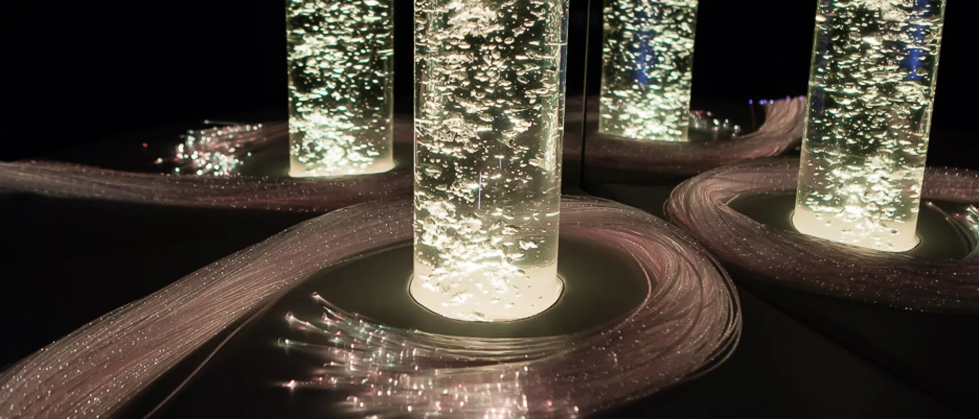 The Experia sensory LED bubble tube in white.