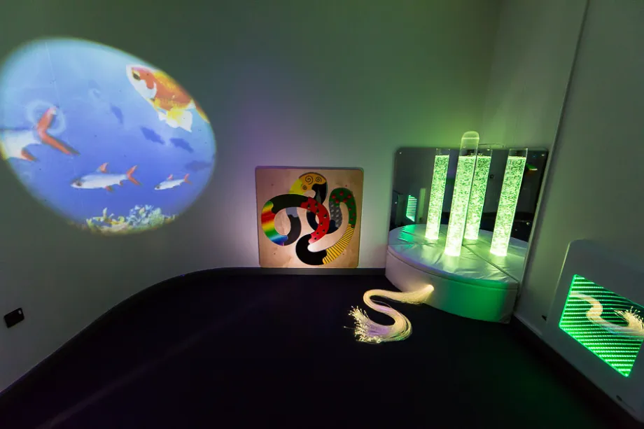 The sensory room in Hamad Airport featuring sensory products by Experia.
