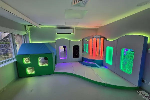 sensory room equipment including bubble tube, fibre optics and tactile panels